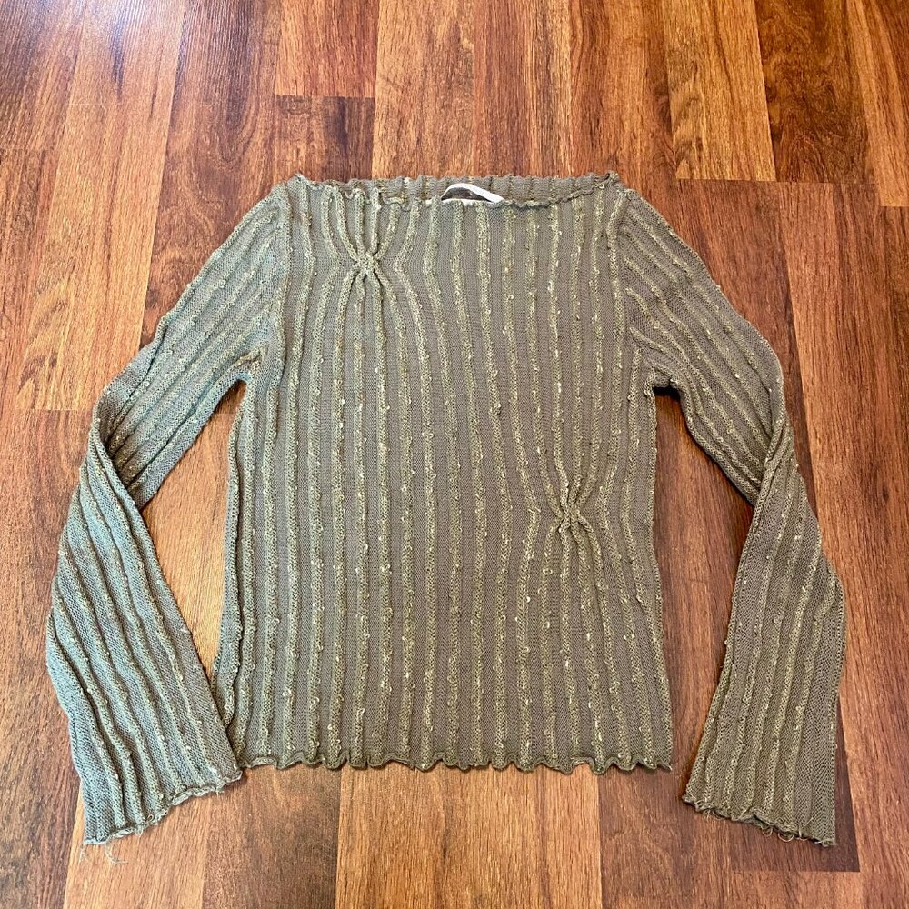Textured Boat Neck Sweater